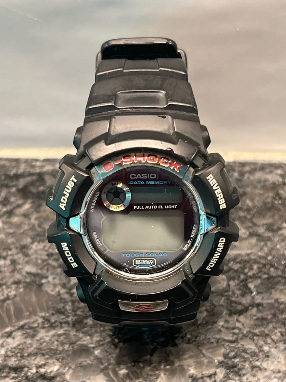 Casio G-Shock Digital Watch in Black with Red and Blue Accents